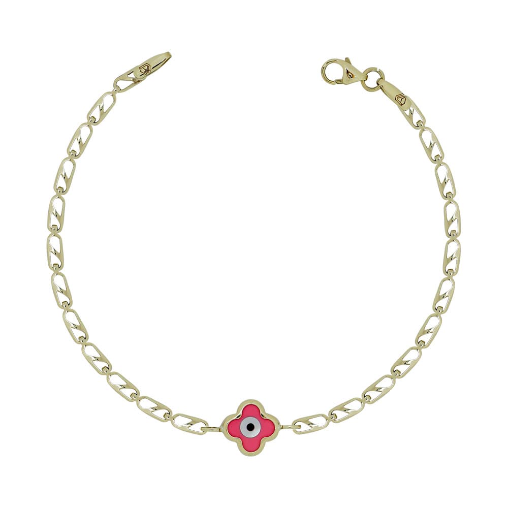 Παιδικό Βραχιόλι Με Ματάκι Από Κίτρινο Χρυσό Κ9 PVR377