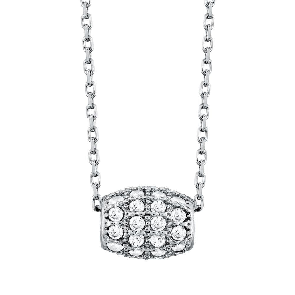 Μενταγιόν Βαρελάκι Με Πέτρα Από Λευκόχρυσο Κ14 M81926