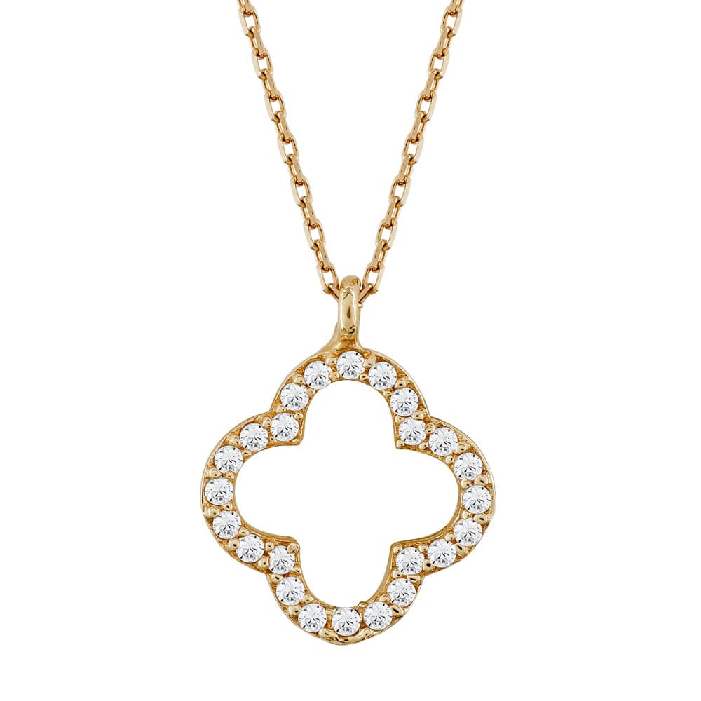 Μενταγιόν Τετράφυλλο Με Πέτρες Από Ροζ Χρυσό Κ14 M83525