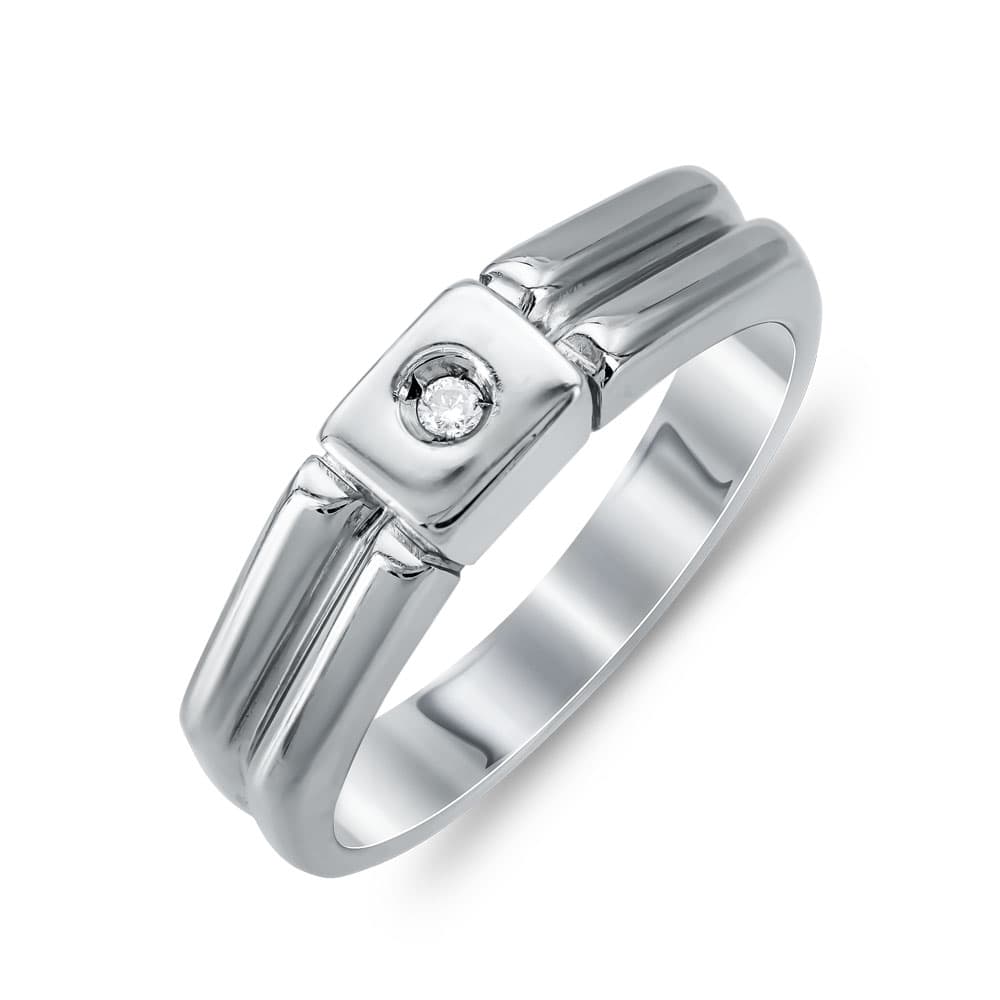 Ανδρικό Δαχτυλίδι Με Διαμάντι Brilliant από Λευκό Χρυσό K18 ADX105