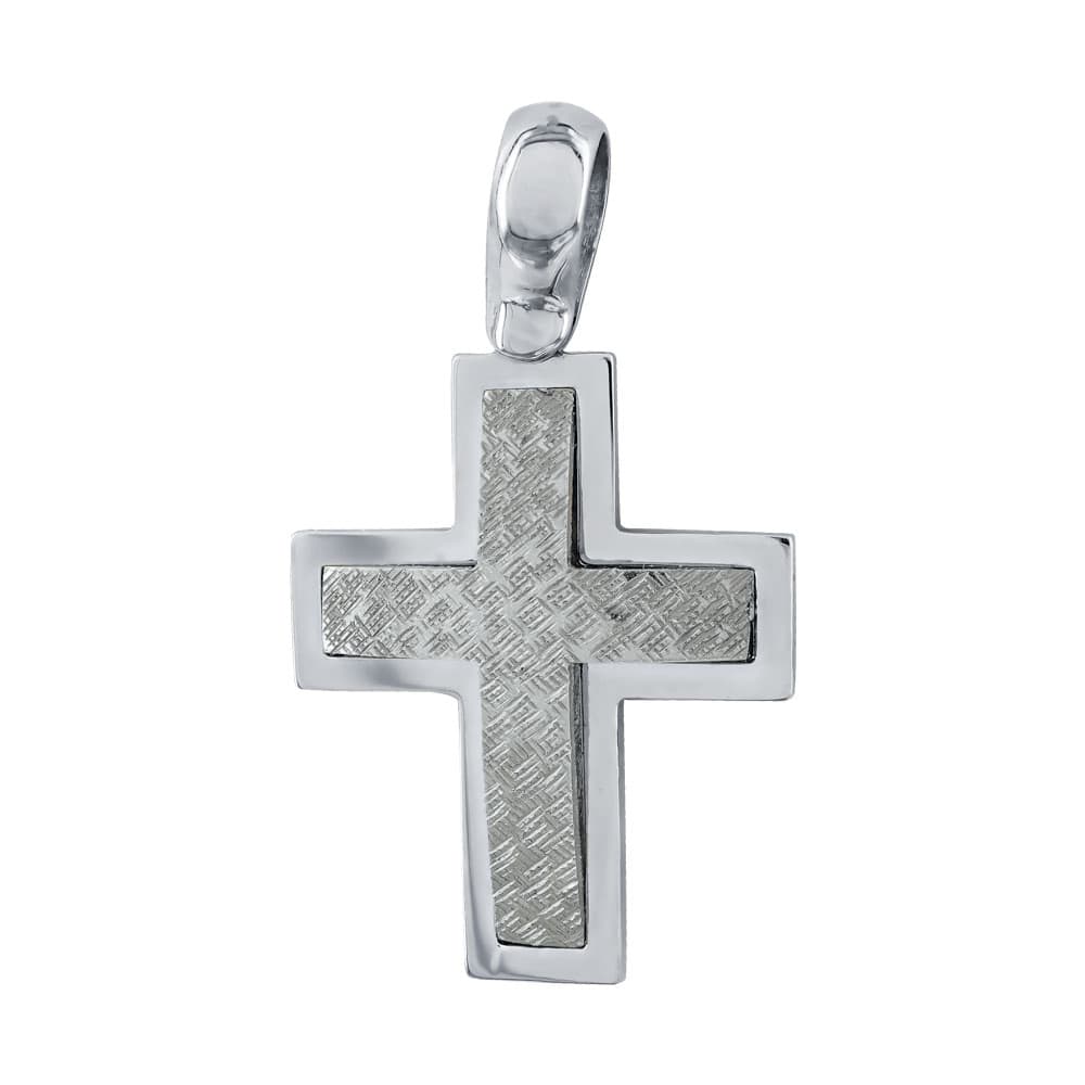 Σταυρός Βάπτισης Aνδρικός Σε Λευκό Χρυσό 18 Καρατίων ST26553
