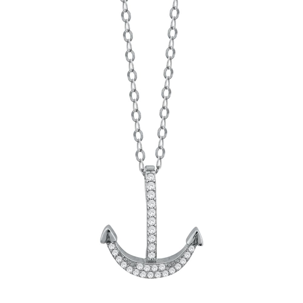 Κολιέ Με Άγκυρα Aπό Ασήμι KL891
