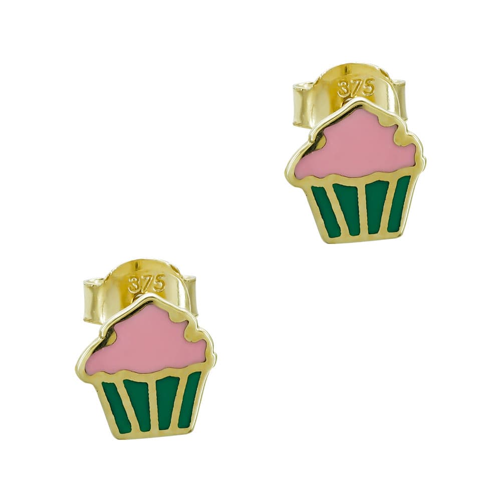 Παιδικά Σκουλαρίκια Παγωτά Aπό Κίτρινο Χρυσό Κ9 PSK429