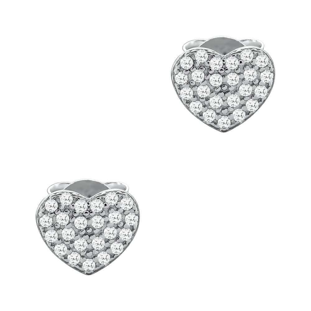 Παιδικά Σκουλαρίκια Καρδούλα με Πετρούλες από Ασήμι PSK456