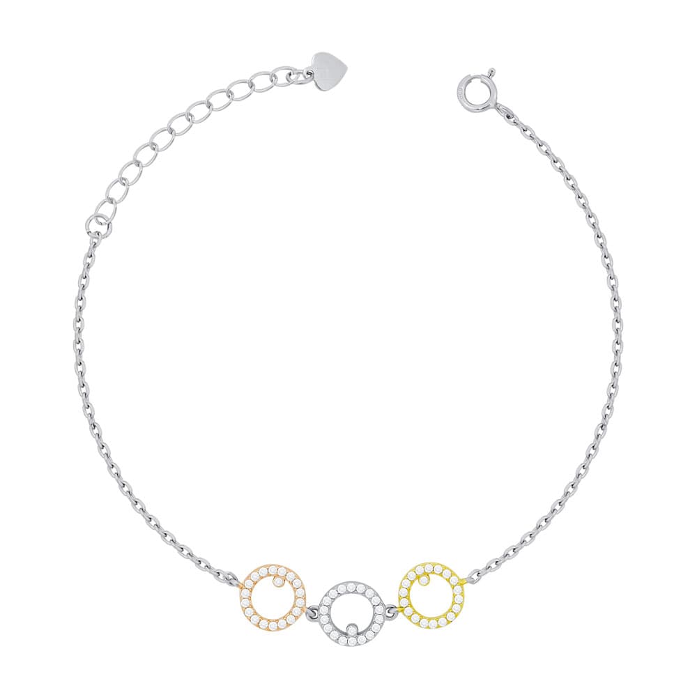 Bραχιόλι Κυκλάκια Με Πέτρες Από Ασήμι VR722
