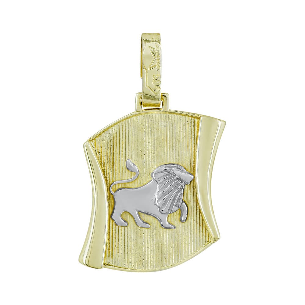 Ζώδιο Λέων σε Πάπυρο από Δίχρωμο Χρυσό Κ14 ZD238