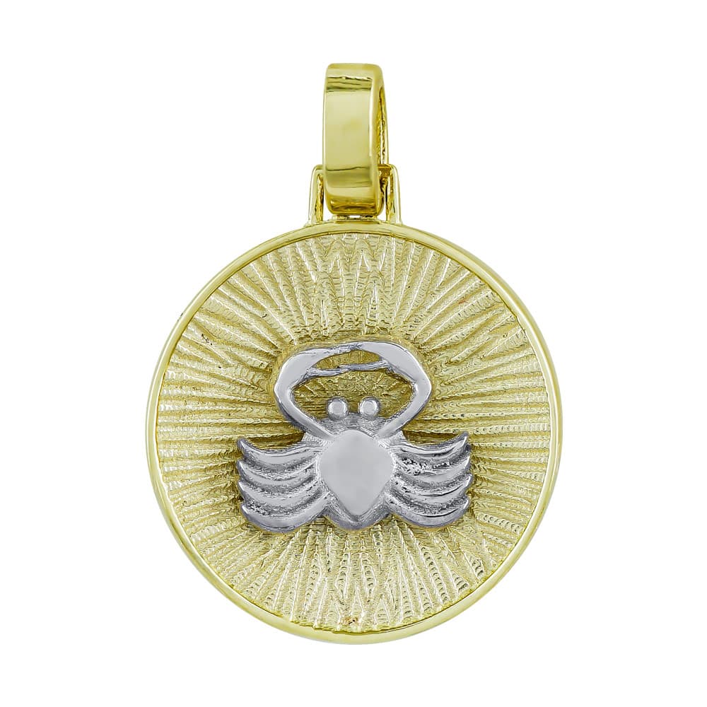 Ζώδιο Καρκίνος με Κωνσταντινάτο από Δίχρωμο Χρυσό 14 Καρατίων ZD228