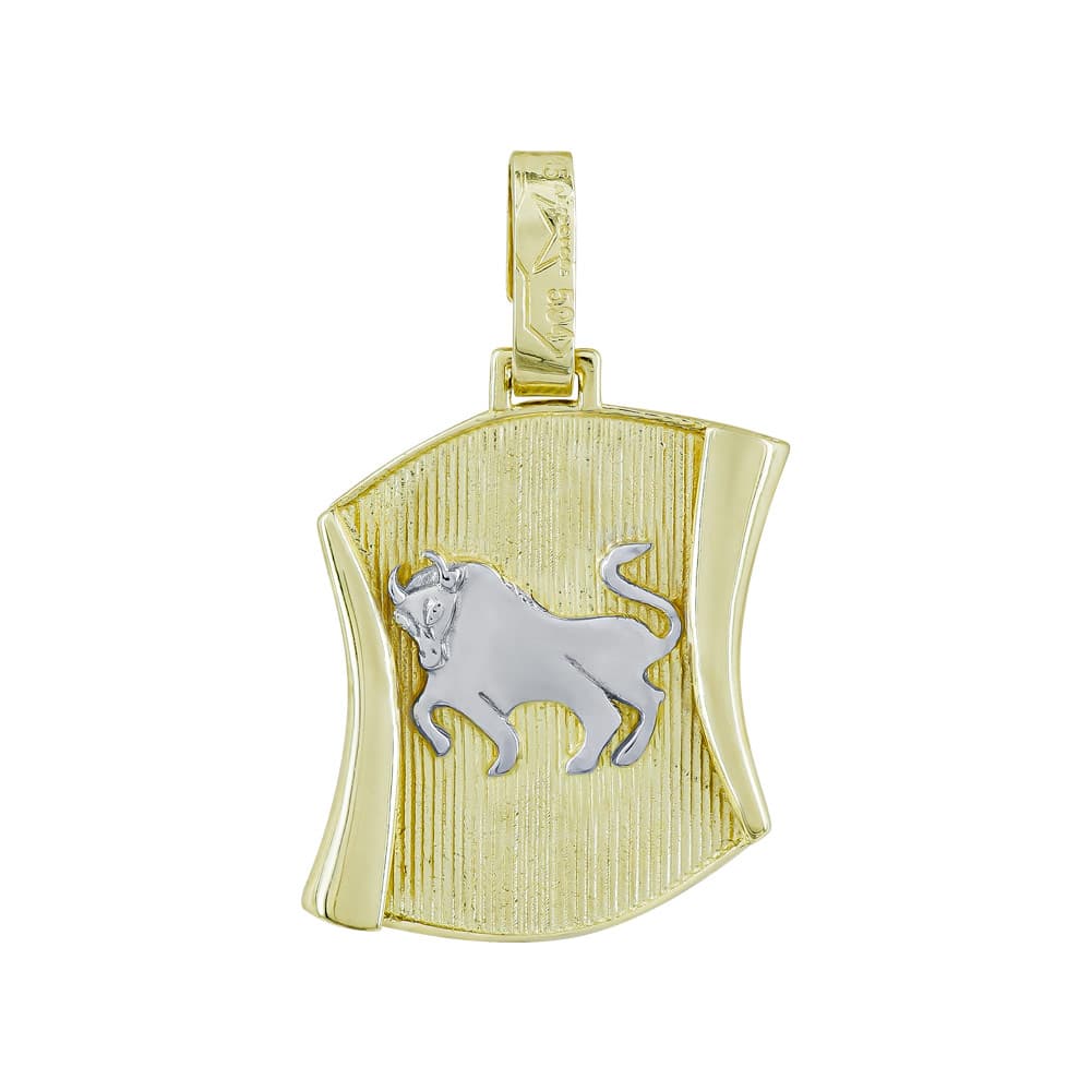 Ζώδιο Ταύρος σε Πάπυρο από Δίχρωμο Χρυσό Κ14 ZD242