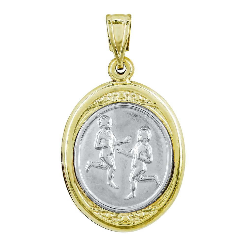 Ζώδιο Δίδυμος με Κωνσταντινάτο από Δίχρωμο Χρυσό ZD251