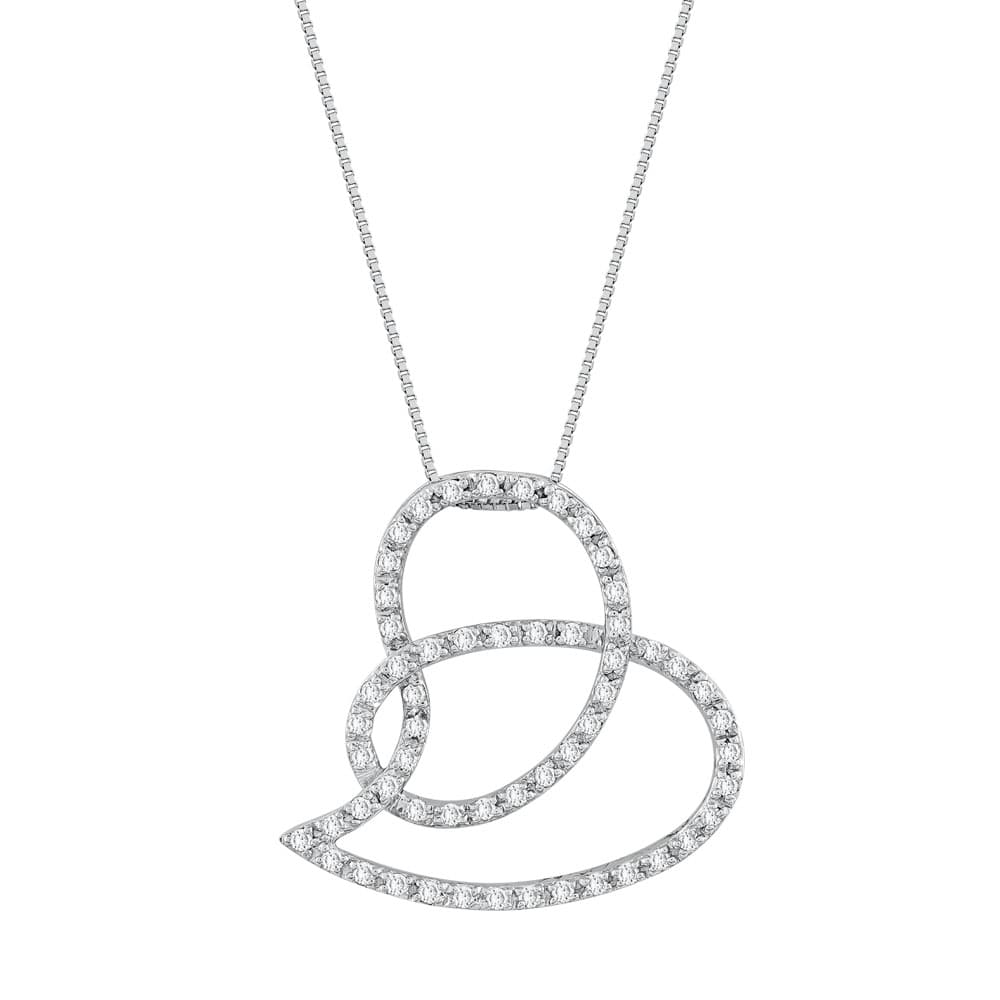 Koλιέ Kαρδιά Με Διαμάντια Brilliant από Λευκό Χρυσό K18 KL30795