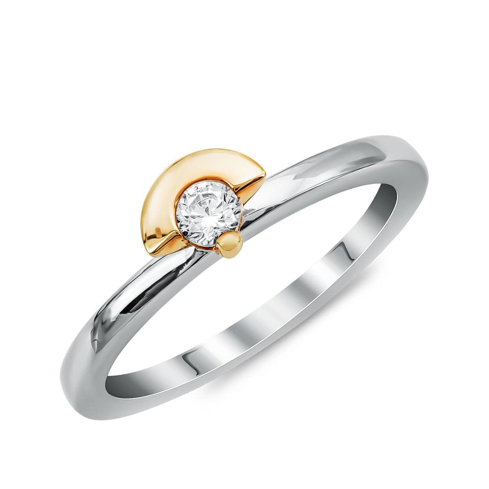 Μονόπετρο Δαχτυλίδι Breuning Με Διαμάντι Brilliant από Δίχρωμο Χρυσό K18 DDX4763