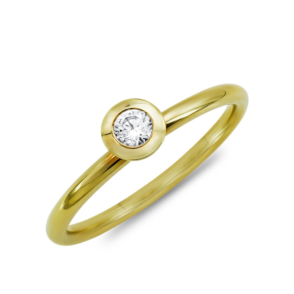 Μονόπετρο Δαχτυλίδι Breuning Με Διαμάντι Brilliant από Κίτρινο Χρυσό K18 DDX4757