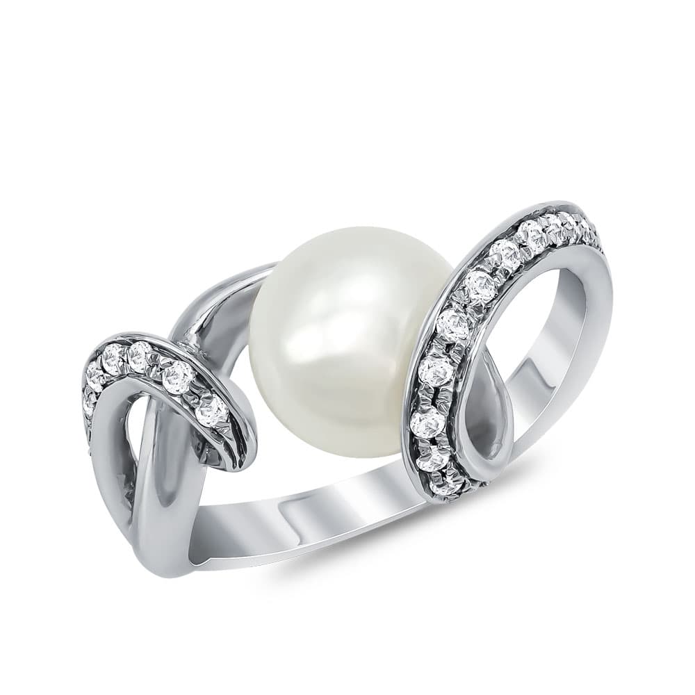 Δαχτυλίδι με Φυσικό Μαργαριτάρι Akoya από Λευκό Χρυσό Κ18 DX953