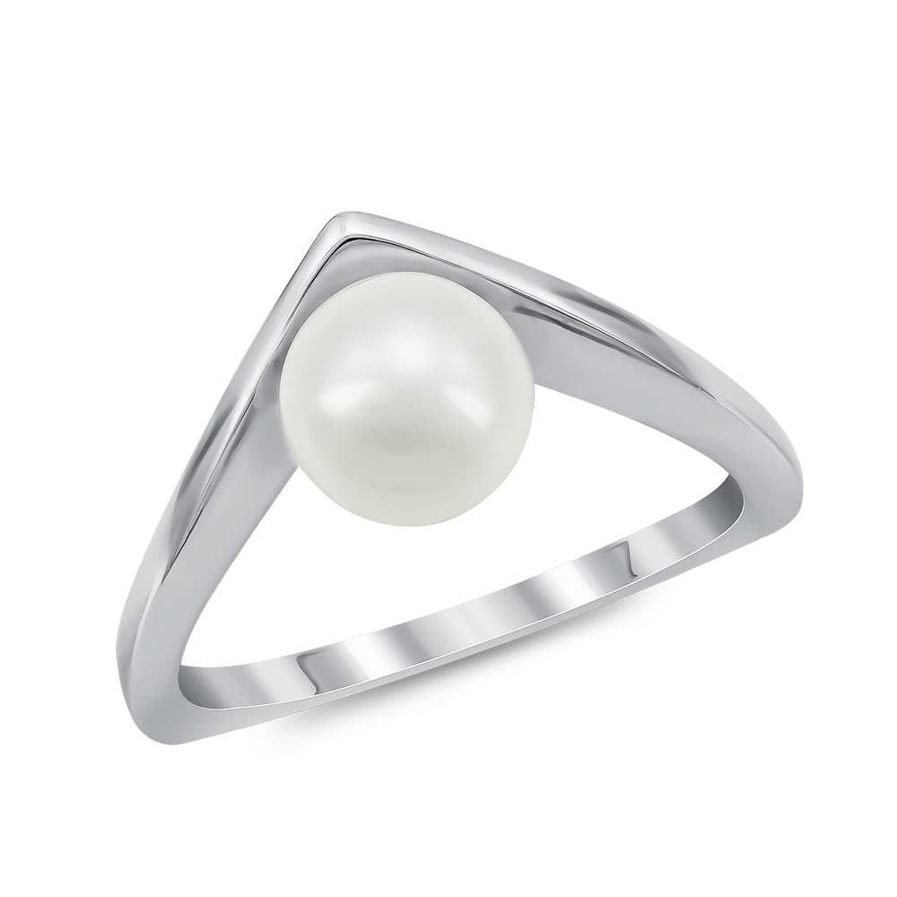 Δαχτυλίδι με Φυσικό Μαργαριτάρι Akoya από Λευκό Χρυσό Κ18 DX930