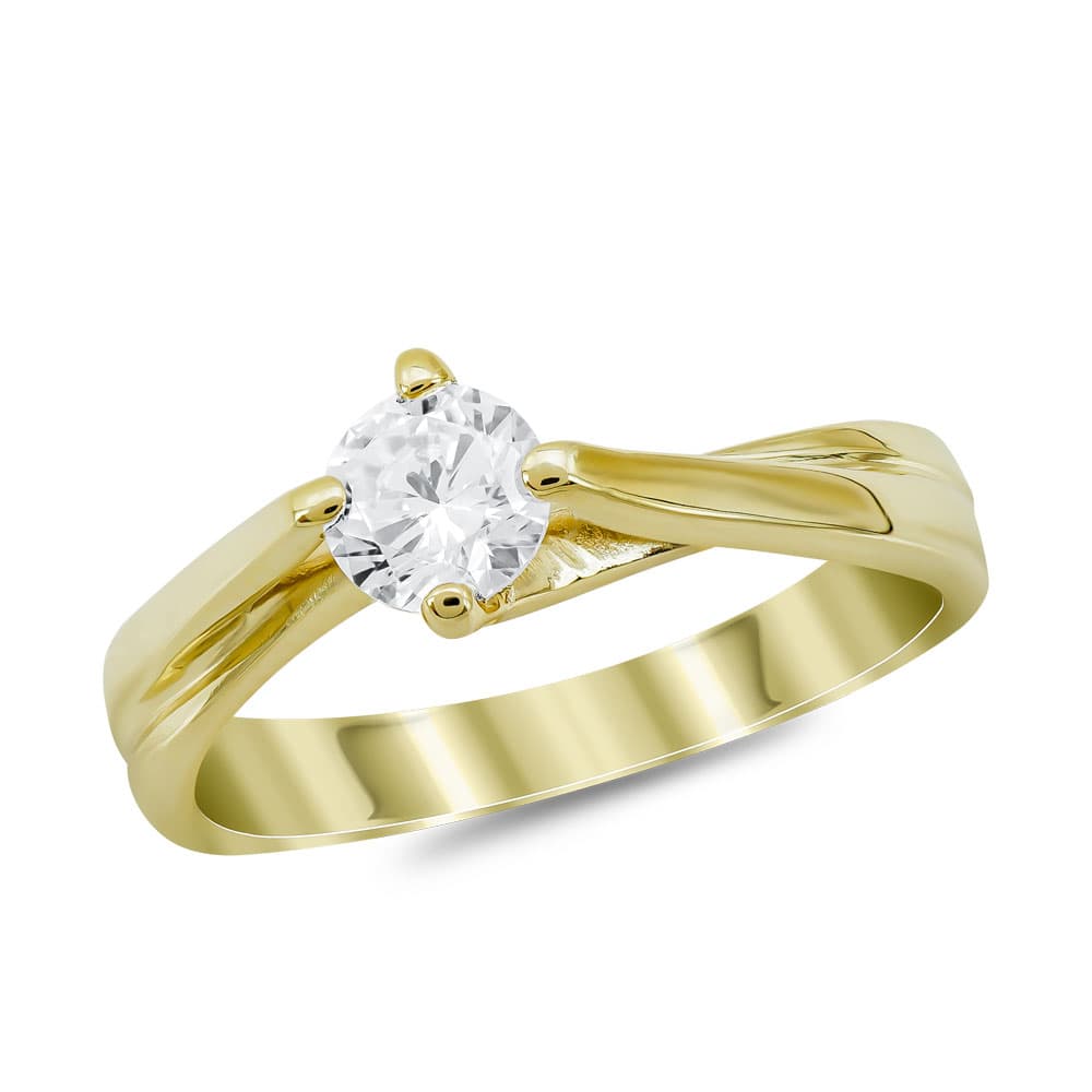 Μονόπετρο Δαχτυλίδι από Κίτρινο Χρυσό 14 Καρατίων DX978