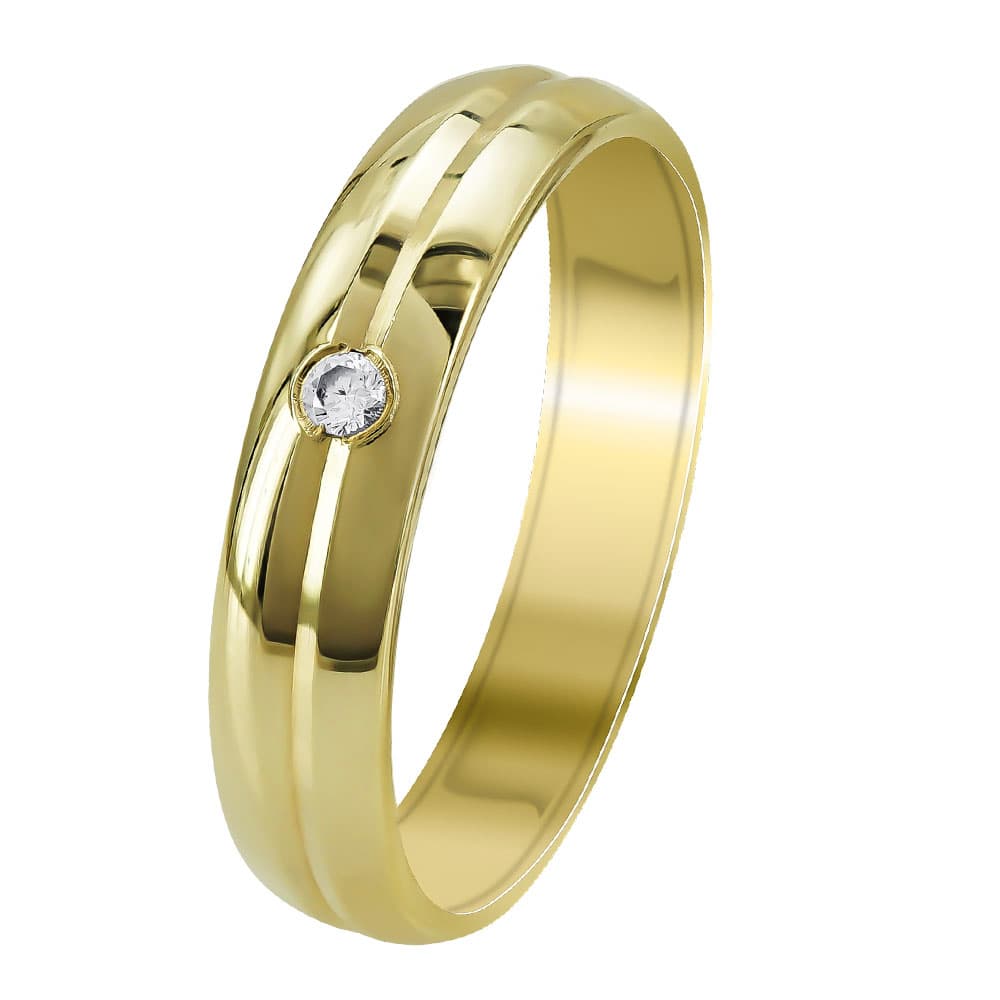 Κίτρινη Χρυσή Βέρα Γάμου WR344