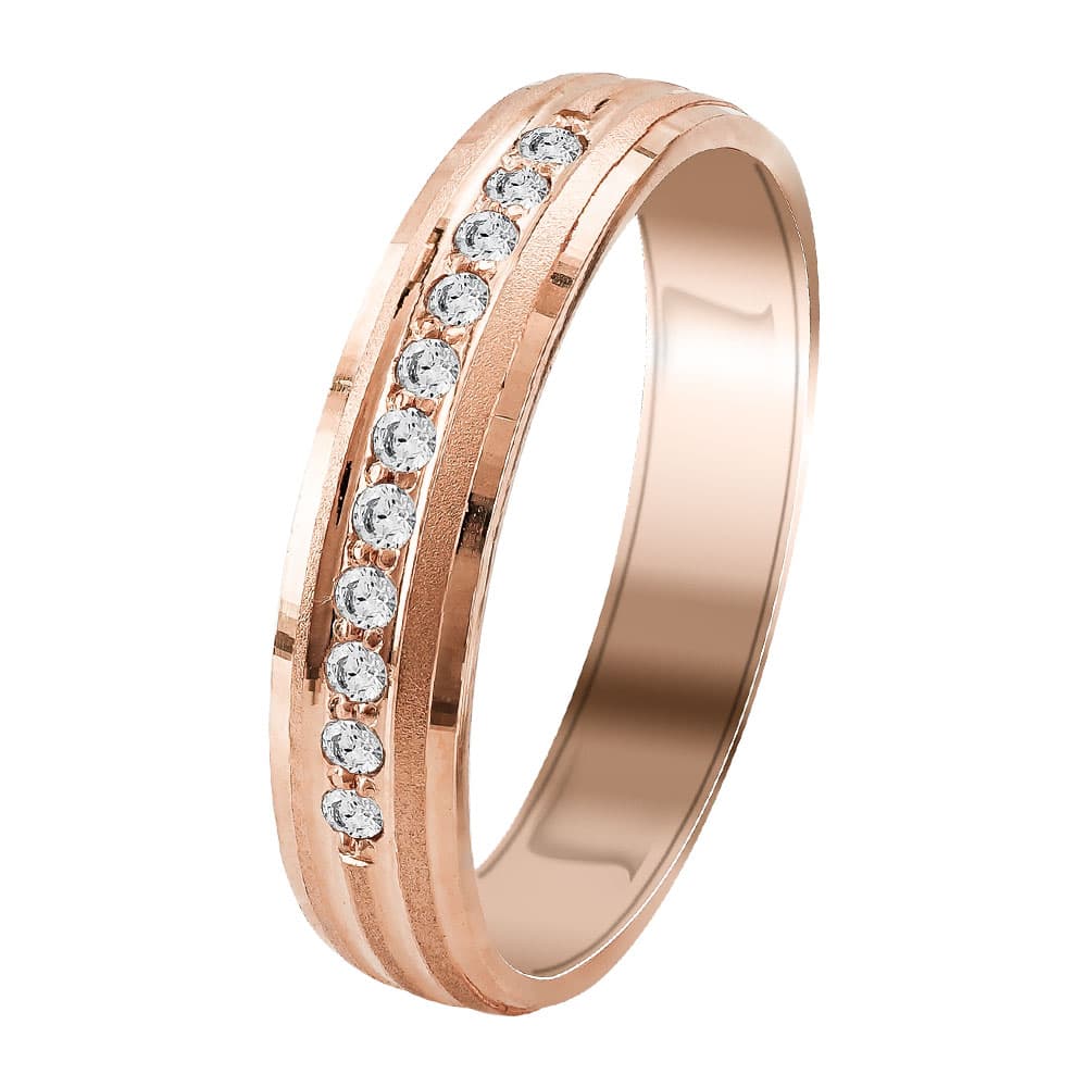 Ροζ Χρυσή Βέρα Γάμου WR345R