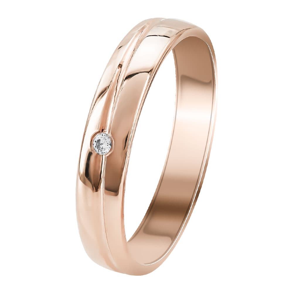 Ροζ Χρυσή Βέρα Γάμου WR348R