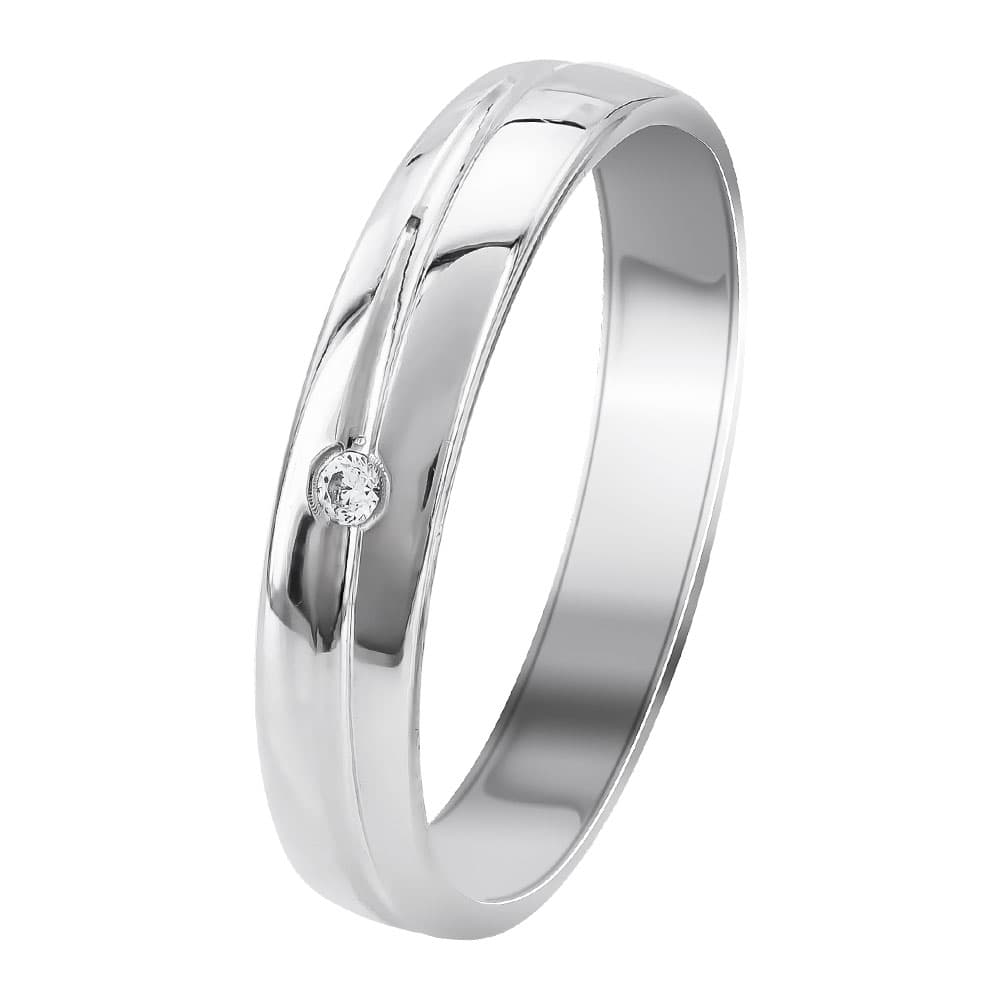 Λευκή Χρυσή Βέρα Γάμου WR348W