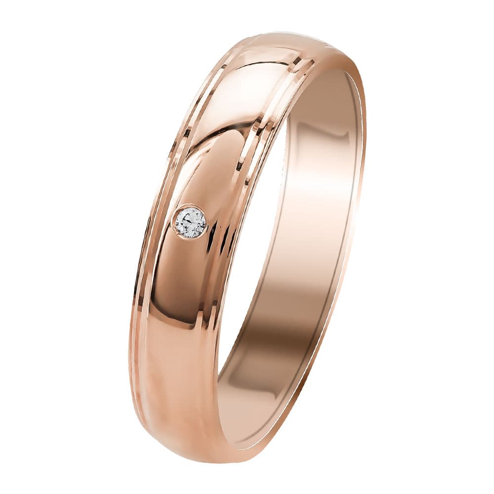 Ροζ Χρυσή Βέρα Γάμου WR349R