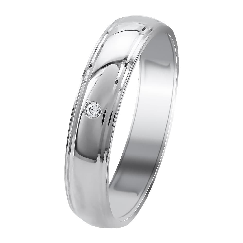 Λευκή Χρυσή Βέρα Γάμου WR349W