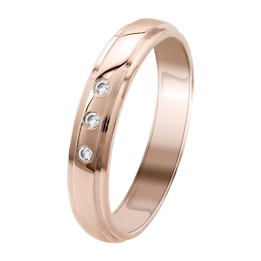 Ροζ Χρυσή Βέρα Γάμου WR354R