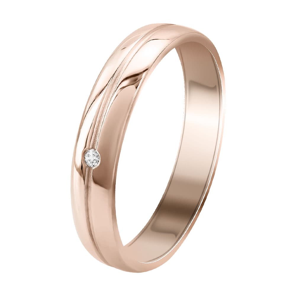 Ροζ Χρυσή Βέρα Γάμου WR358R