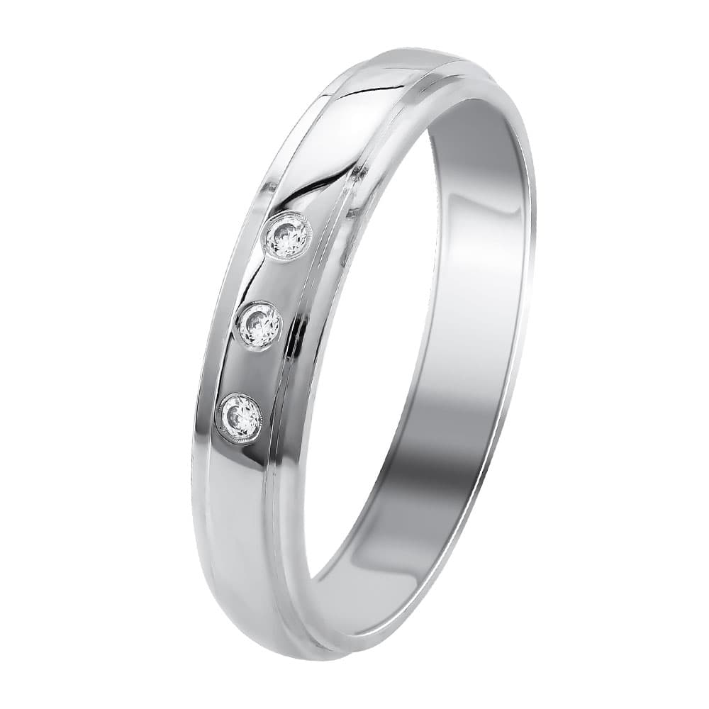 Λευκή Χρυσή Βέρα Γάμου WR354W