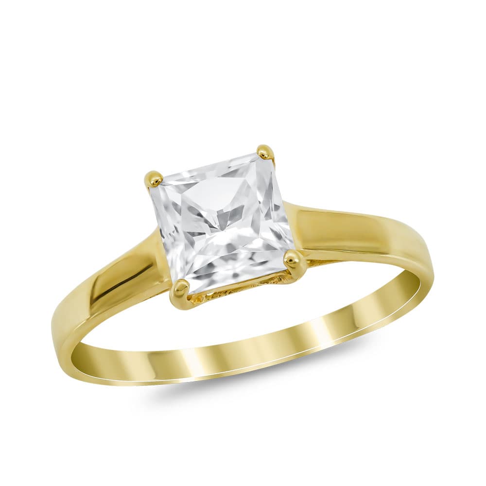 Μονόπετρο Δαχτυλίδι από Κίτρινο Χρυσό K14 DX1026