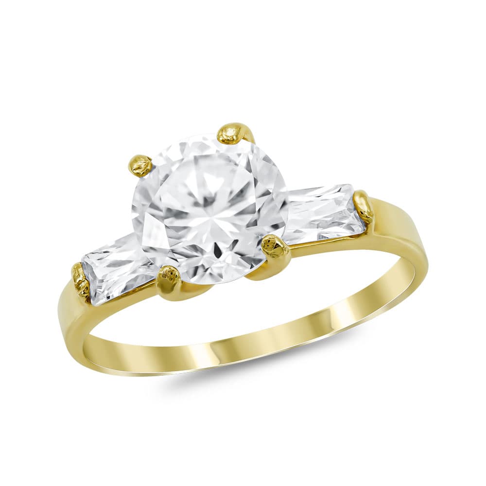 Μονόπετρο Δαχτυλίδι από Κίτρινο Χρυσό K14 DX1013