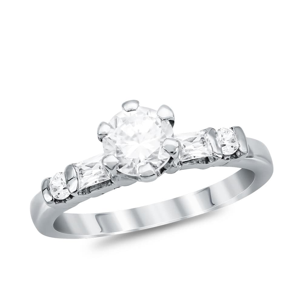 Mονόπετρο Δαχτυλίδι από Λευκό Χρυσό K14 DX1083