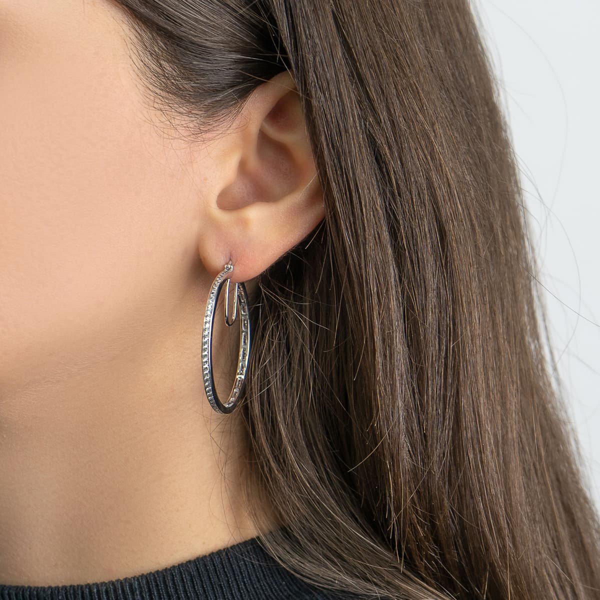 Women's Hoop Earrings Gofas Silver