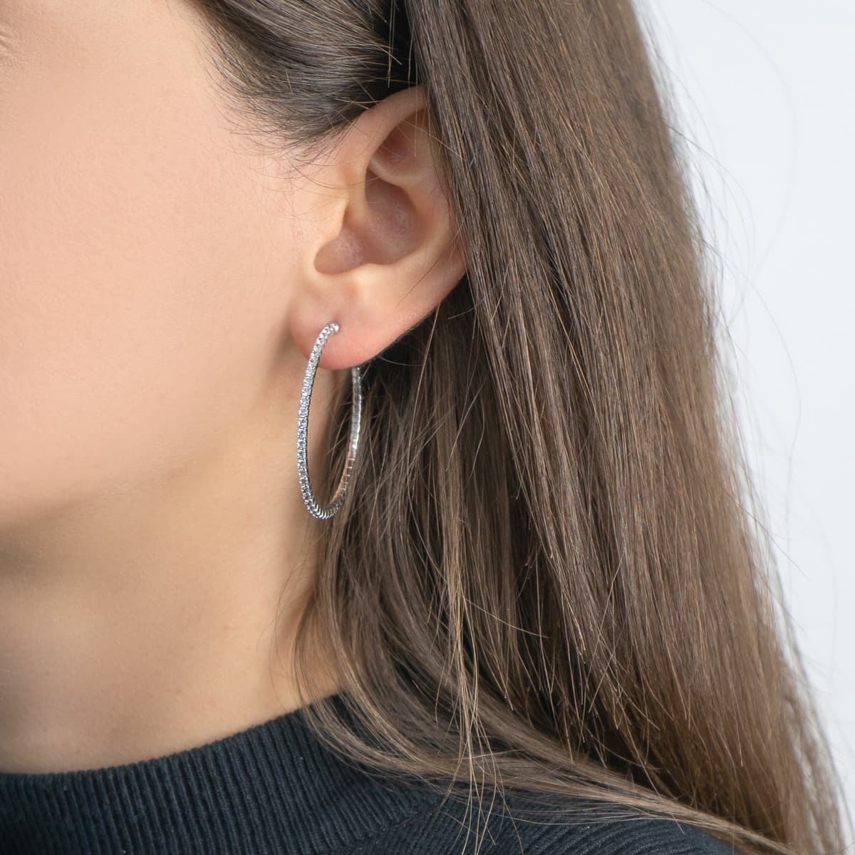 Women's Hoop Earrings Gofas Silver