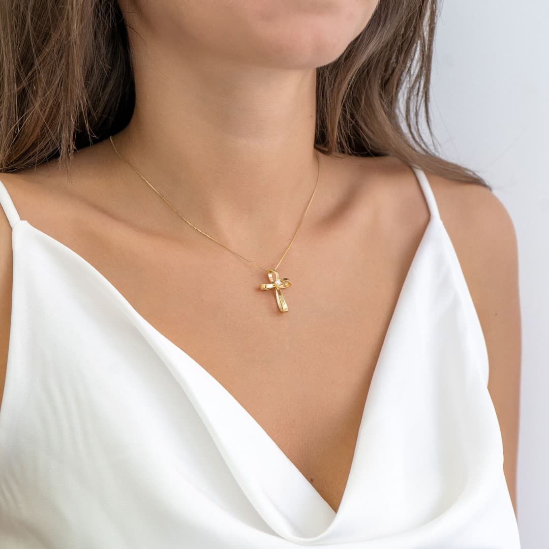 Girls' Baptism Crosses Gofas Gold