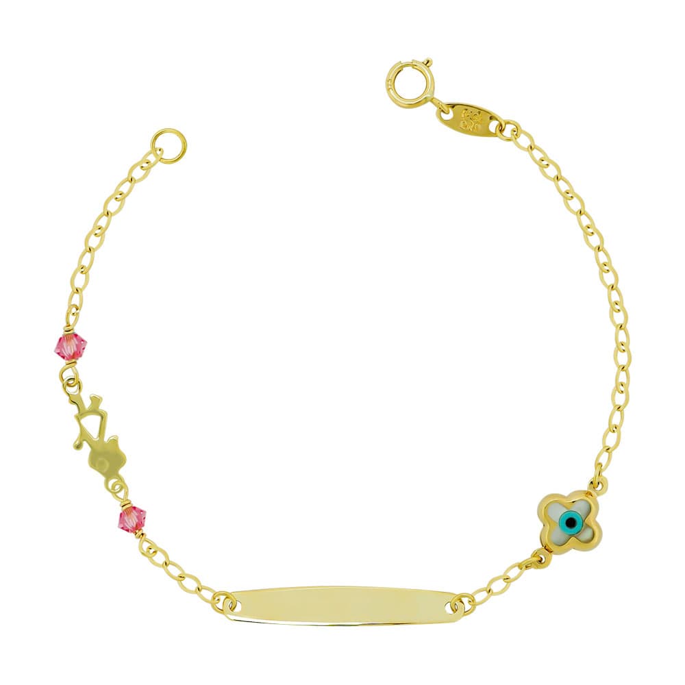 Παιδική Ταυτότητα από Κίτρινο Χρυσό Κ9 TVR468