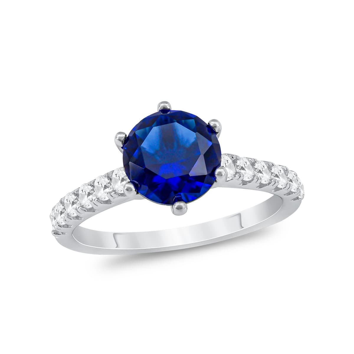 Μονόπετρο Δαχτυλίδι με Μπλε Πέτρα από Ασήμι DX1201