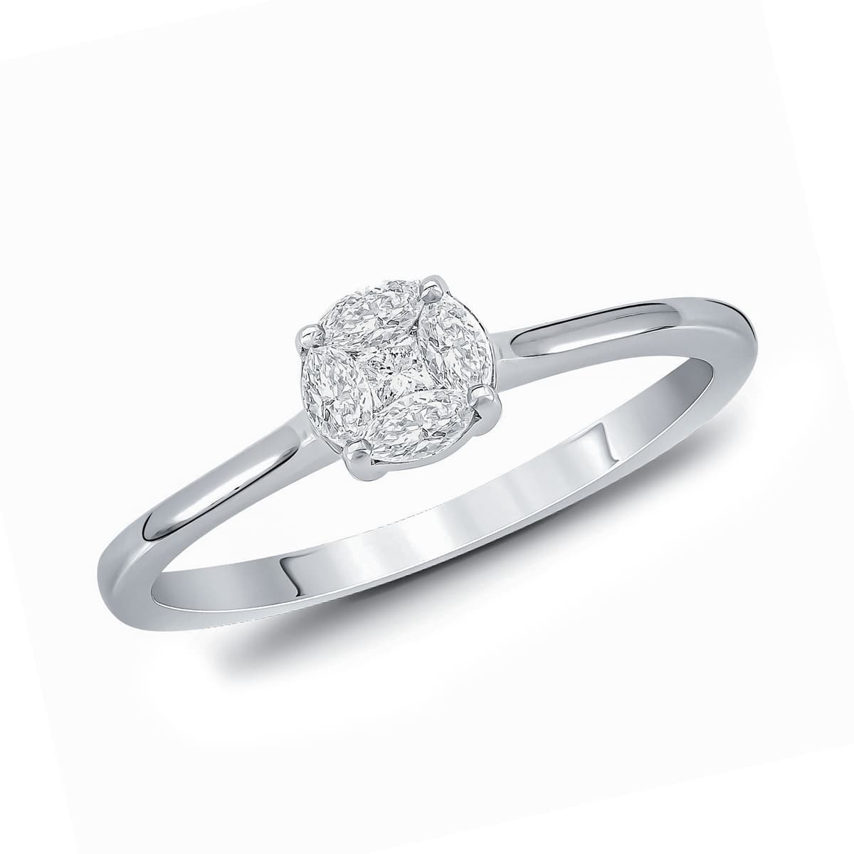 Μονόπετρο Δαχτυλίδι Με Διαμάντια Brilliant από Λευκό Χρυσό 18 Kαρατίων D110184