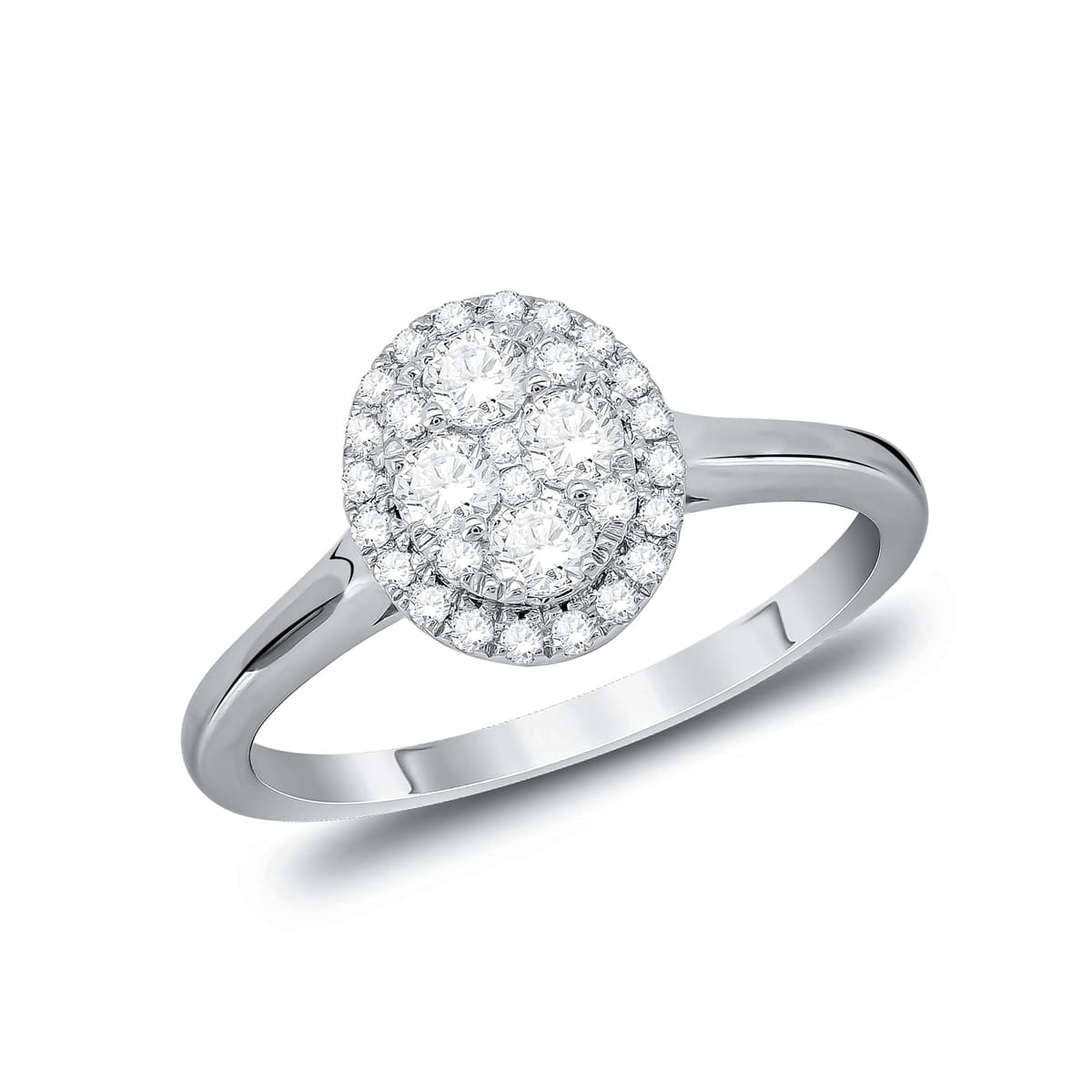 Μονόπετρο Δαχτυλίδι Με Διαμάντια Brilliant από Λευκό Χρυσό 18 Kαρατίων D111023