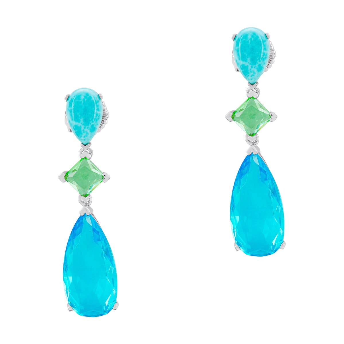 Luxenter Σκουλαρίκια με Πολύχρωμες Πέτρες Από Ασήμι SK1709