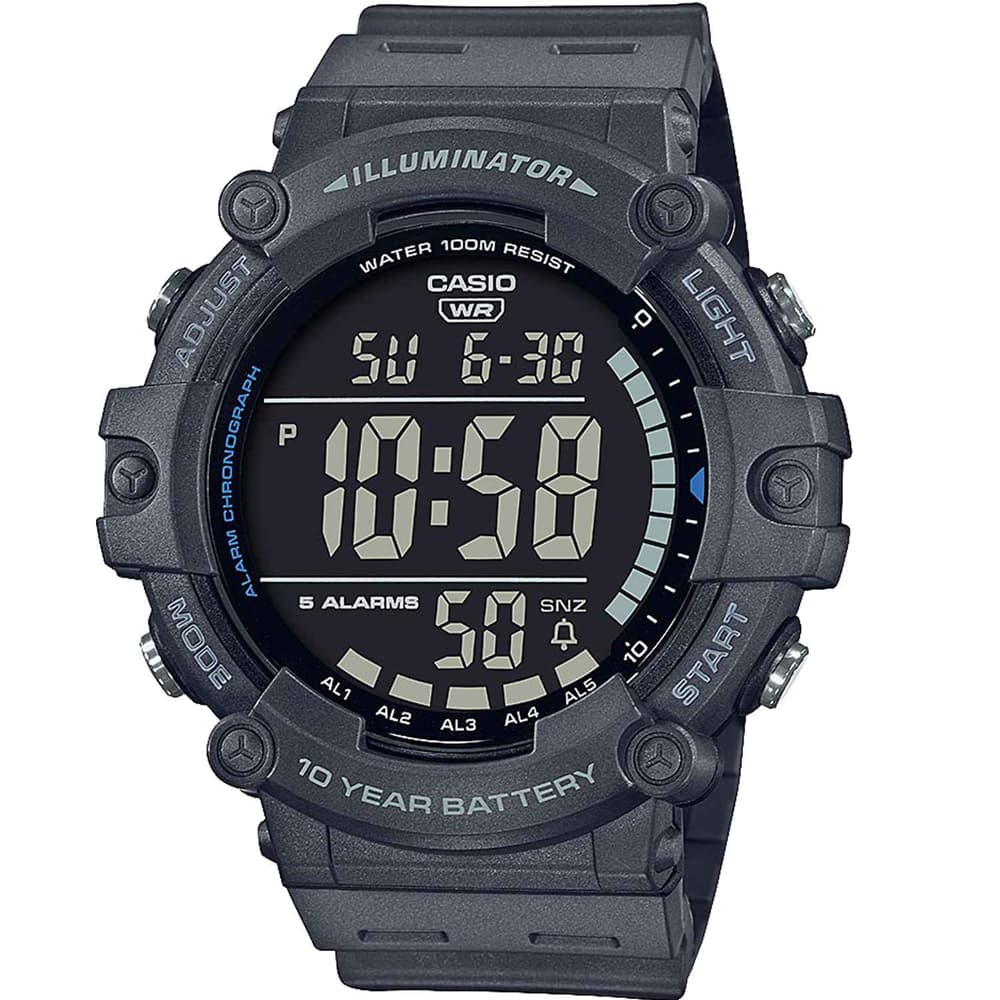 CASIO Standard Chronograph Grey Rubber Strap AE-1500WH-8BVEF