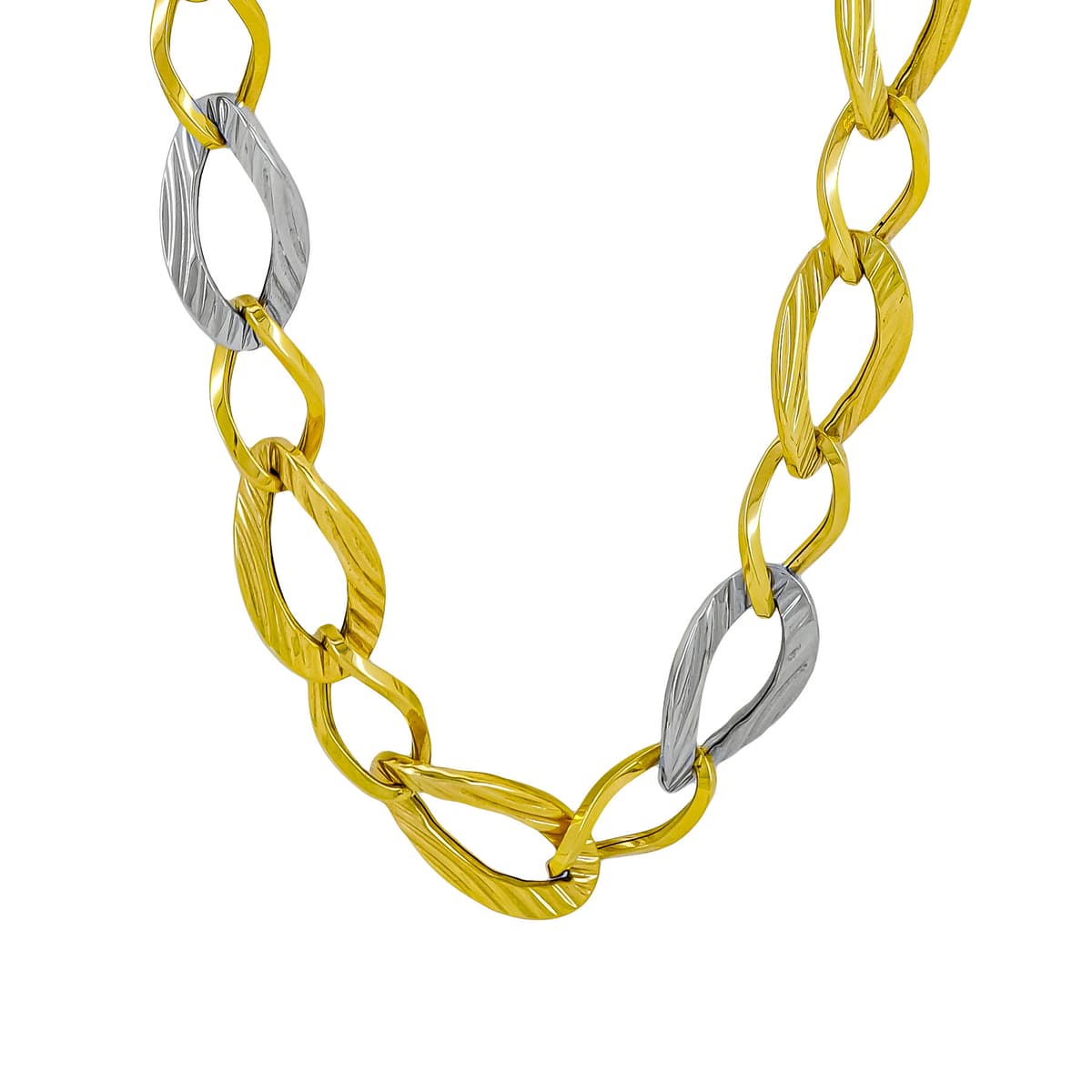 Κολιέ Αλυσίδα από Δίχρωμο Χρυσό 14 Καρατίων KL1314