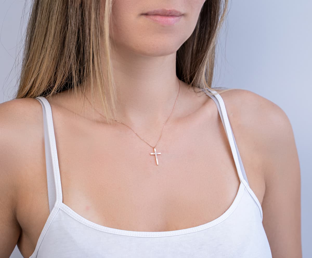 Girls' Baptism Crosses Gofas Rose Gold