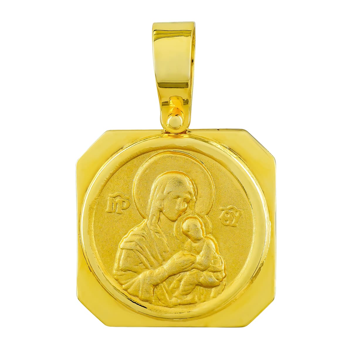 Παιδική μοντέρνα παραμάνα από επιχρυσωμένο ασήμι με κωνσταντινάτο και ματάκι