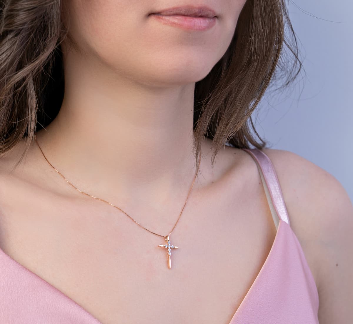 Girls' Baptism Crosses Gofas Rose Gold