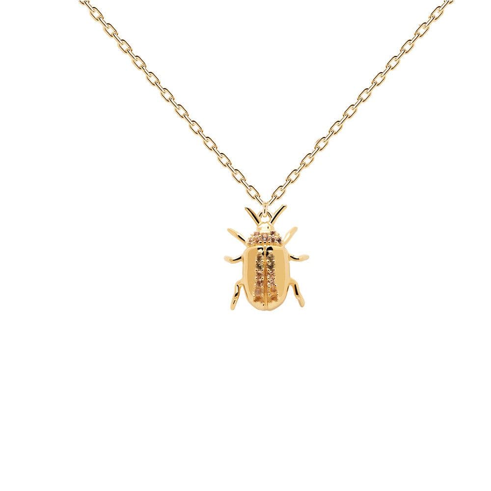 PDPAOLA Balance Beetie Κολιέ από Eπιχρυσωμένο Ασήμι CO01-257-U