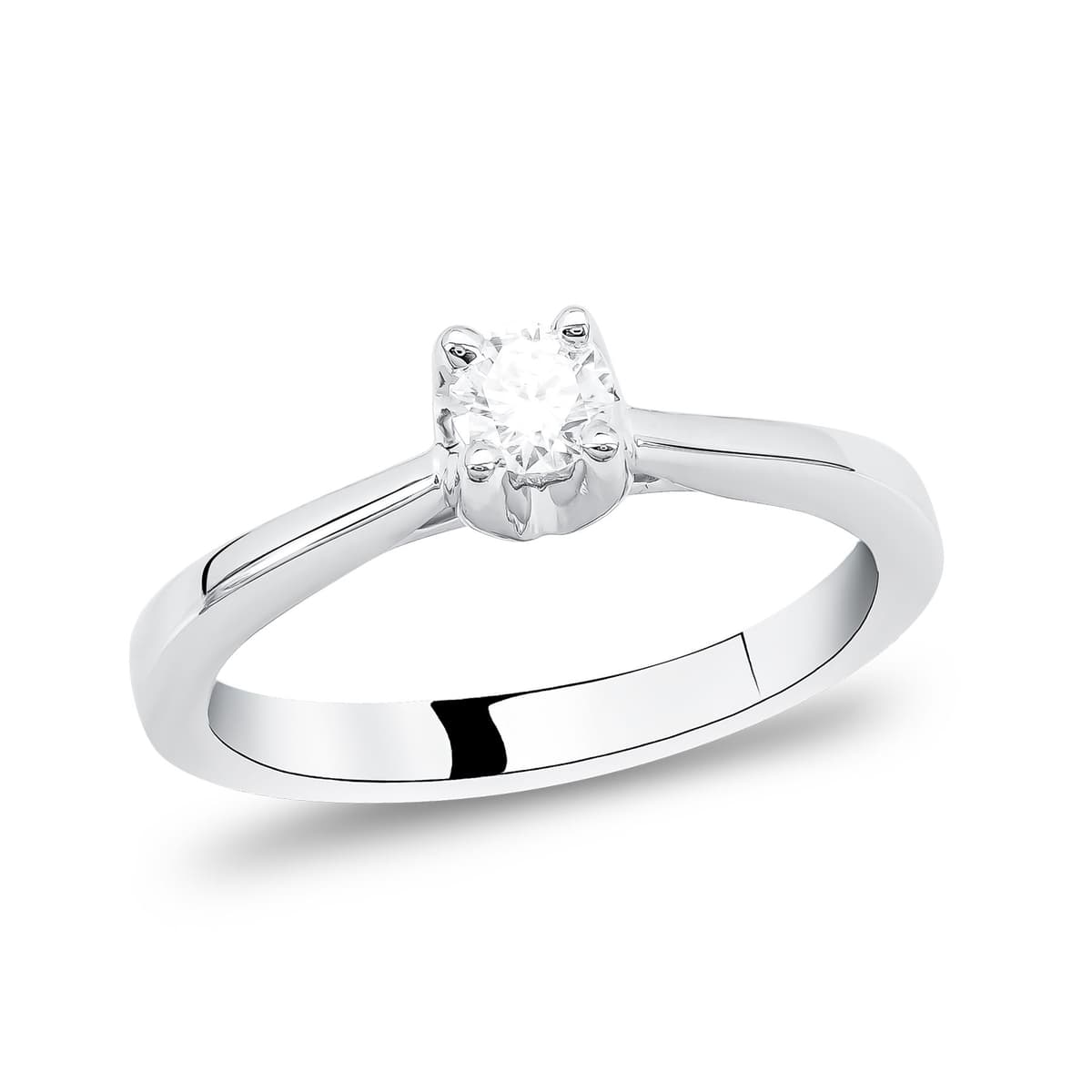 Μονόπετρο Δαχτυλίδι με Διαμάντια Brilliant από Λευκό Χρυσό 18 Καρατίων DDX372