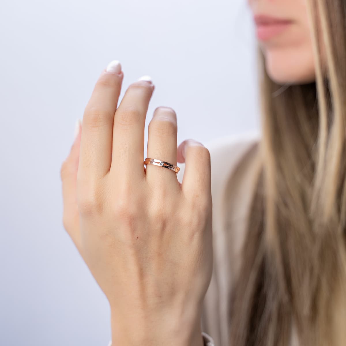 Women's Wedding Bands FACADORO Silver