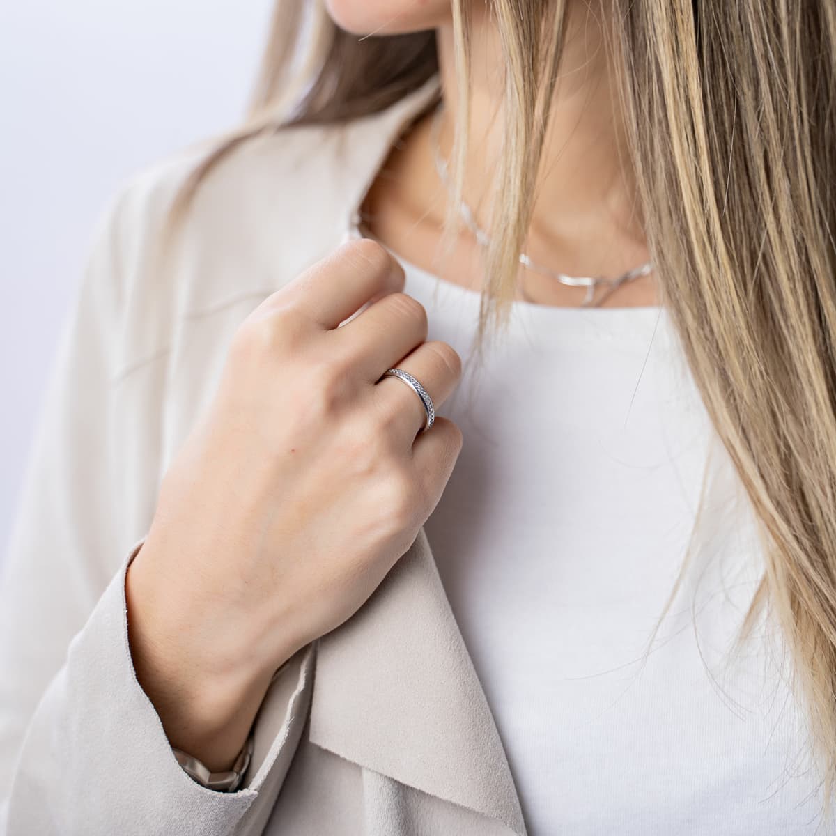 Women's Wedding Bands FACADORO Silver