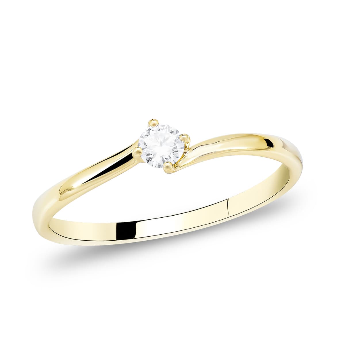 Diamond Group Μονόπετρο Δαχτυλίδι με Διαμάντι Brilliant από Kίτρινο Χρυσό 18 Καρατίων DDX402