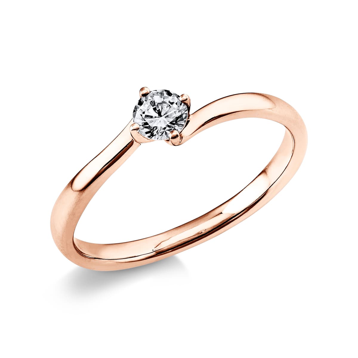 Diamond Group Μονόπετρο Δαχτυλίδι με Διαμάντι Brilliant από Ροζ Χρυσό 18 Καρατίων DDX416